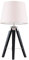 MiniSun | Black Wood and Silver Chrome Tripod Table Lamp with a Pink Light Shade | Home Décor, Bedside & Desk Lamp | Includes Bulb [3000K Warm White]