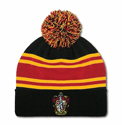 Logoshirt®️ Harry Potter I Gryffindor I Logo I Bommelmütze I Winter I Damen & Herren I gestrickt I Bestickt I schwarz/rot/gelb I Lizenziertes Originaldesign