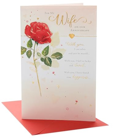 UK Greetings Hochzeitskarte für Ehefrau – Karte zum Hochzeitstag – traditionelle Hochzeitstagskarte für die Frau – herzliche Karte