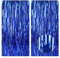2 Stück Lametta Metallic Vorhänge 1 x 2 m Tinsel Folie Vorhang Tür Fenster Bunt Foto Hintergrund Vorhang DIY Photo Booth Funkeln Vorhängen Dekoration für Partydekor Geburtstags Faschingsdeko (Blau)