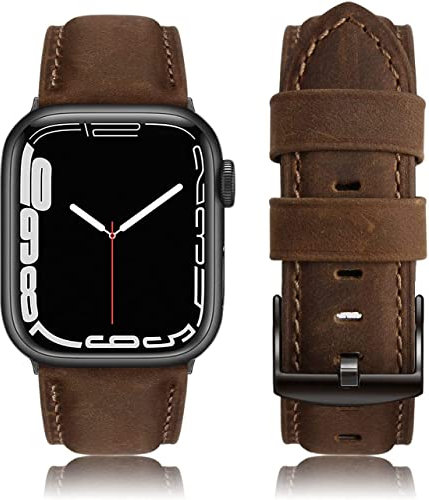 Tuocal Genuine Leather Strap Compatible with Apple Watch Straps 38mm 40mm 41mm 42mm (Series 10), Soft Elegant Leather Replacement Strap for iWatch Series 10 9 8 7 6 5 4 3 2 1 SE Sports Edition Women