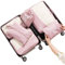 MURISE Packing Cubes 6 Set, Kleidertaschen, Koffer Organizer für Urlaub und Reisen, Packwürfel, Würfel, Ordnungssystem (Sakura)