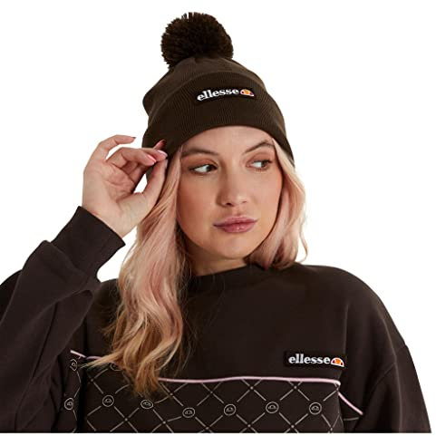 ellesse Pasteria Beanie-Mütze mit Bommel, Braun, braun, Einheitsgröße