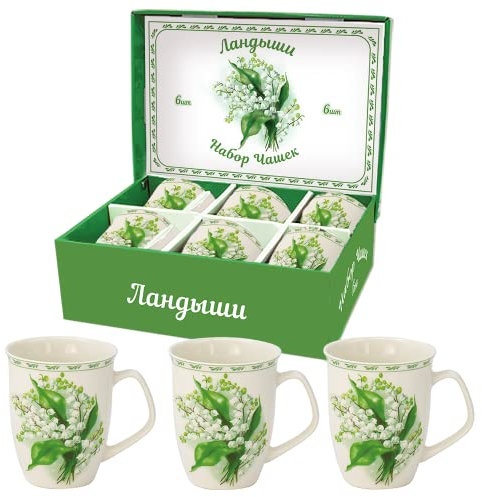 OLYMP 6-Tassen-Set Maiglöckchen 330 ml | Ein Tassen-Set Maiglöckchen in einer Geschenkpackung für 6 Personen