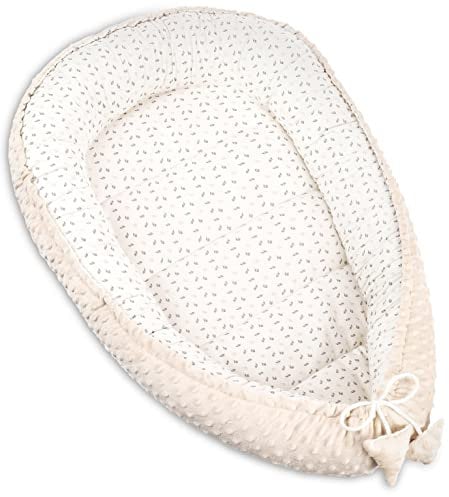PIMKO Babynest 2seitig Minky Babynestchen für Baby Kuschelnest Babykokon für Säuglinge und Neugeborene Baby Nest für mädchen Junge babybett (Beige Minky)