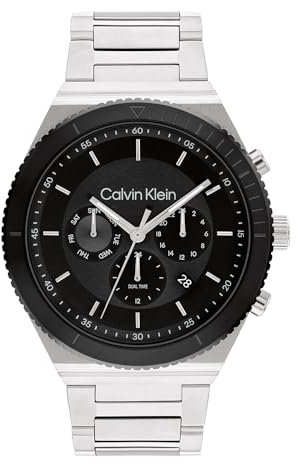 Calvin Klein Multi Zifferblatt Quarz Uhr für Herren Kollektion CK Fearless mit Edelstahl- oder Silikonarmband