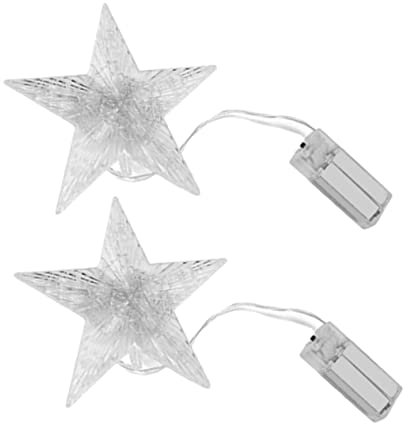 OSALADI 2 Stk Beleuchteter Weihnachtsbaumstern Led-lichtstern Led Stern Baumspitze Beleuchtete Baumspitze Kristall-weihnachtsbaumstern Dekoration Weihnachtsdeko Batterie Haushalt