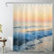 LB Tropischer Strand Duschvorhang 120x175cm Sonnenuntergangshimmel über dem Meer Antischimmel Wasserdicht Badezimmer Vorhänge, Küsteninsel Landschaft Extra Kurz Polyester Stoff Bad Vorhang mit Haken