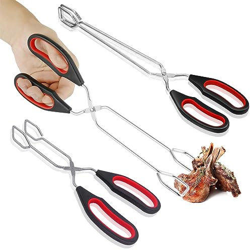 Edelstahl Lebensmittelzange Barbecue Grillen Zange für Umdrehen Lebensmitteln Werkzeug Grillzange Küchenzange Spaghettizange Grillzange Lang Rösle Grillzange Zange Küche 3 Stück(Klein+Mittel+Groß)