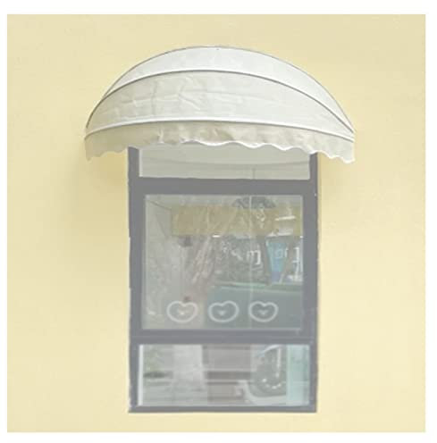 Markisen Für Fenster Und Türen,Einziehbare Markise, Zusammenklappbar Bogenmarkise Vordach Regensicher Anti-UV Anti-Schnee, for Tür Veranda Fenster-Weiß||120cm