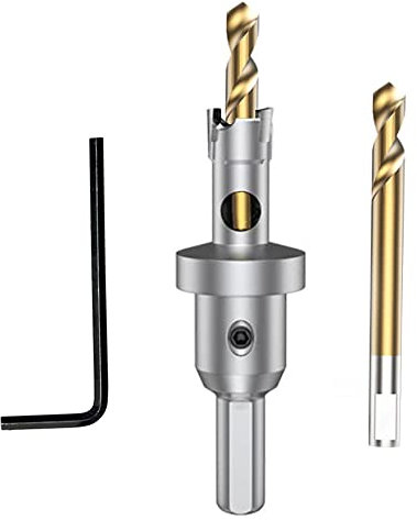 ASNOMY 12mm Scie à Cloche en carbure de tungstène, TCT Foret de scie trépan avec 2 forets pilote plaqués titane pour acier inoxydable, feuille, métal