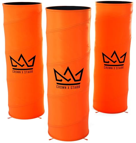 Crown x Starr Pop-Up Defenders 3er-Pack, 121,9 cm hoch, mit befüllbaren Sandsäcken (kein Sand), simulieren Sie Verteidiger für Basketball, Fußball, Fußball, mit Tragetasche und Mini-Bohrkegeln