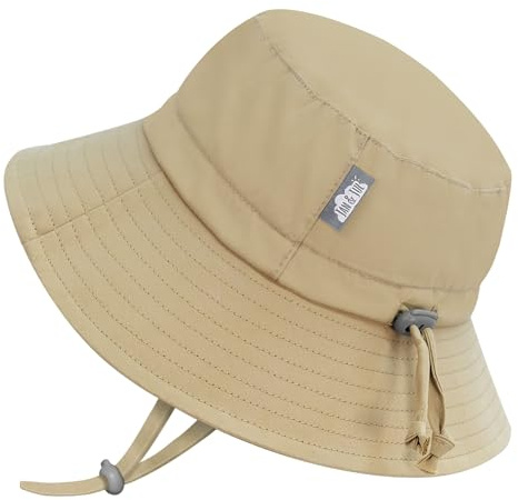 Jan & Jul Atmungsaktiver Kinder Sonnenhut, Reine Baumwolle (Olive Khaki, 5-12 Jahre)