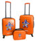 Kukuxumusu Reisekoffer, Hartschale, 4 Räder, 360 Grad, 56,5 x 42 x 21 cm, ABS und Polycarbonat, mit integriertem Schloss, orange, Set mit mittelgroßem Koffer, Kabinenkoffer und Kosmetiktasche in
