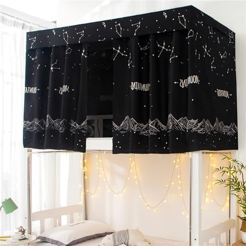 Treer Bettvorhang Hochbett Etagenbett, Blackout Vorhänge Staubdicht Betthimmel Hochbett Etagenbett Kinder Bettzelt Schlafsaal Bettvorhänge (Sternbild,1.15x2M)