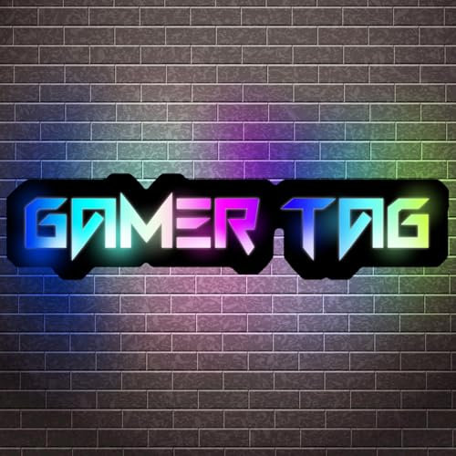 Benutzerdefinierte Name Bunte Licht Gamer Tag Neon Zeichen, Personalisierte Spielraum Neon Zeichen für Wanddekoration, Dimmbare Gamer Led Lights Zeichen, USB Powered Gamer Geschenke (Acryl-01)