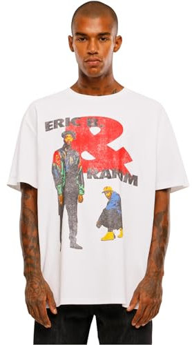 Mister Tee Unisex Eric B & Rakim Sweat The Technique Oversize Tee White, L