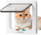 Roxanex Gatto Porta Porta scorrevole di sicurezza per animali domestici con serratura a 4 vie, gattaiola resistente alle intemperie per porta interna esterna, finestra a muro (Bianco, L)