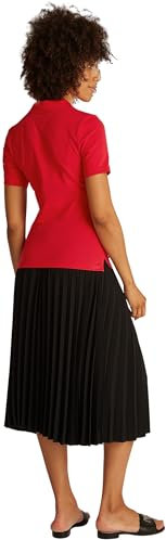 Tommy Hilfiger Polo Manches Courtes Femme 1985 Slim Pique Slim Fit, Rouge (Primary Red), XL