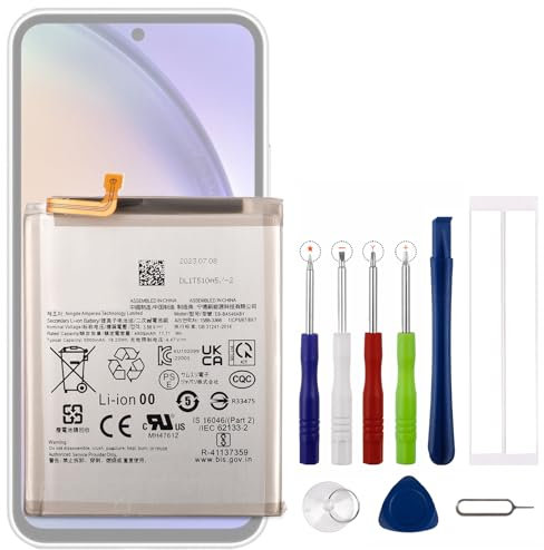Vvsialeek EB-BA546ABY - Batteria di ricambio compatibile con Galaxy A54 5G A546/A34 5G A346 con kit di strumenti gratuito