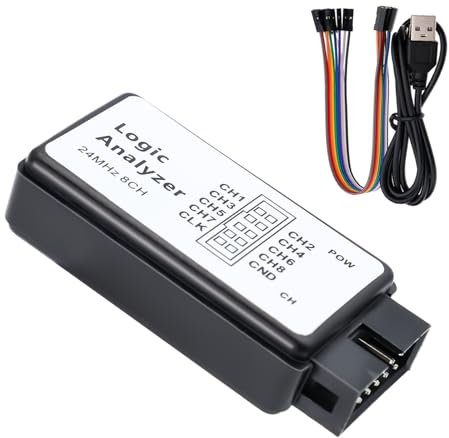Logic Analyzer 8 CH Binghe Logic Analyzer 8 CH 24MHz, USB Logic Analyzer UART IIC SPI Debug Unterstützung von 1.1.16 mit USB Kabel und Sprungdraht kompatibel mit Arduino
