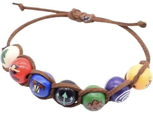 PRINCESS CUTENESS STORE Annabeth Chase Handgefertigtes Holzperlenarmband mit griechischem Halbgott Camp Halbblut Percy Jackson Kordelzug