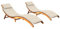 DYRJDJWIDHW la Chaise Longue,transat Pas Cher,Bain de Soleil Plastique,Chaises Longues 2 pcs avec Coussins Bois d'acacia solideConvient pour Les Jardins, Les balcons, Les piscines