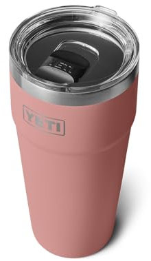 YETI Rambler 30 oz Stackable Tumbler, Stainless Steel, Vacuum Insulated with MagSlider Lid, Sandstone Pink