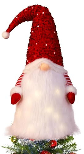 Red Christmas Tree Topper Gnomes