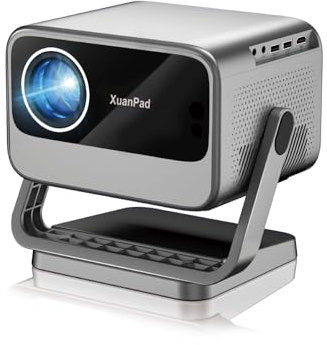 [Netflix Ufficialmente e Messa a Fuoco Automatica AI] Proiettore XuanPad con WiFi e Bluetooth, Auto Keystone e Messa a Fuoco Automatica, Proiettore 4K Cinematografico Esterno 1080P per Smartphone