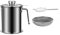 perfk Recipiente para Grasa de Tocino, Lata de Aceite, Olla con Filtro de Cocina, Cesta para freír para el hogar, Recipiente para Guardar Aceite de Cocina, 1500ml