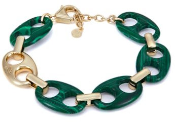 Emporio Armani Damenarmband aus Sterlingsilber mit Karabiner- oder Schieberverschluss, Grün