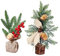 XFZJCHAP 2 Pcs Christmas Table Decor Snow Frost Trees Bottle Brush Trees Tabletop Christmas Tree Decor Small Frosted Christmas Tree Tiny Christmas Tree Desk Xmas Tree Potted Plant Desktop