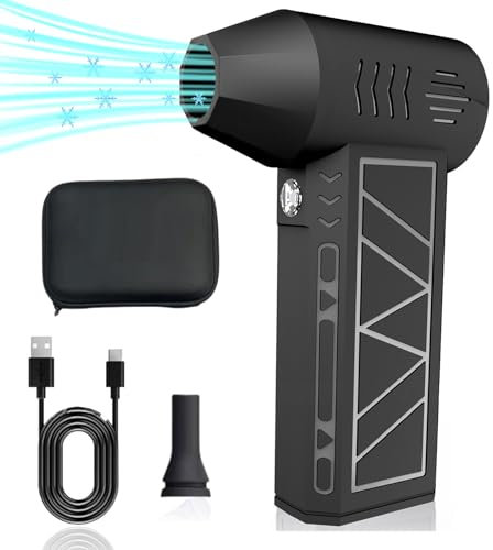 Cikiki Led Turbo Blower, Mini Turbo Breeze Electric Snow Blower Fan with Light, Jet Dry Mini Blower, Jet Fan 130000 RPM Wind Speed, Jet Blower car Dryer for Car,Cleaning