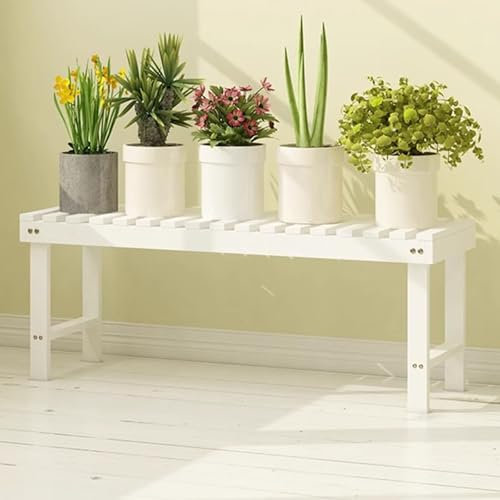SZKTHD Portapiante In Legno Scaffale Per Fiori A Più Livelli Da Interno Supporto Per Piante Da Balcone Espositore Per Piante Grasse Scaffale Per Piante Da Interno Ed Esterno(bianca,58X25X30CM)