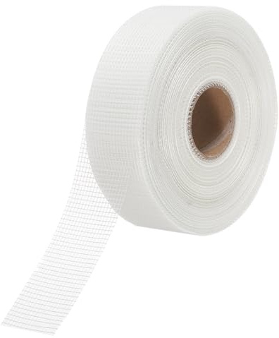QUARKZMAN Ruban à Maille en Fibre de Verre Ruban Adhésif 5cm x 90M Maille en Fibre de Verre Autocollant pour la Réparation des Fissures dans les Murs (1 Pcs, Blanc)