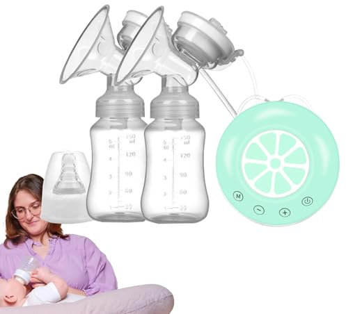 Double Electric Breast Pump, Double Electric Breast Pump | Rechargeable Extraction Pumps with 2 Milk Bottles | Multiple Modes, Low Noise for New Mothers, Postpartum Mothers, Large