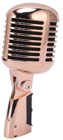 Jectse Microphone, Dynamic Cardioid Microphone for Studio Recording (Rose Gold)