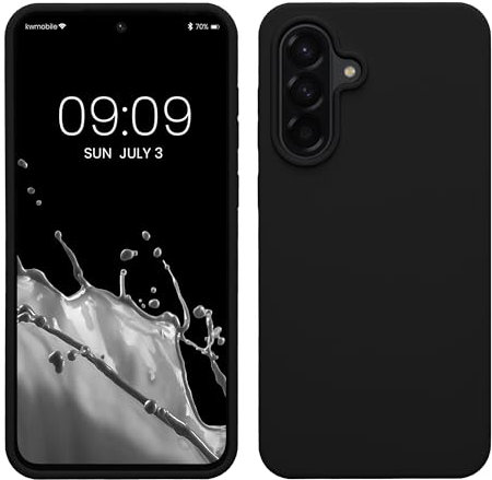 kwmobile Hülle kompatibel mit Samsung Galaxy A56 5G Hülle - Silikon Handy Case - Handyhülle weiche Oberfläche - kabelloses Laden - Schwarz