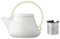 Kinto Ridge - Tetera de porcelana (750 ml, con colador), color blanco