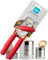 Superior Stainless Steel Can Opener - Durable, Easy to Use Kitchen Gadget. Smooth Cutting Wheels & Comfortable Soft Grip, Red Handles. Includes Bottle Lid Opener. Dishwasher Safe, 5 Year Guarantee.