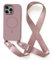 Leather Armor Handykette Hülle für iPhone 13 Pro(6.1) mit Band Halsband Lanyard (abnehmbar) Handyhülle, Verstellbarer Lanyard.Magnetisch Stoßfest Silikonhülle Wireless Charging kompatibel .-Rosa