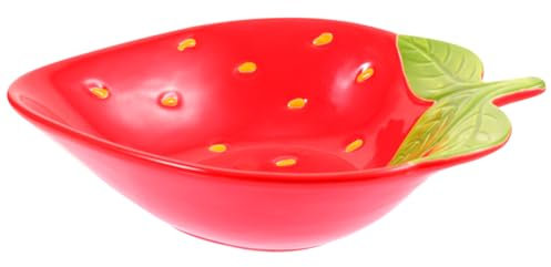 PartyKindom Keramik Erdbeer-schale Adorable Food Bowl Aus Hochwertiger Glatter Keramik Vielseitig Für Salat Dessert Und Snacks Stabile Und Leicht Zu Reinigende Obstschale Für Haushalt Und Rest