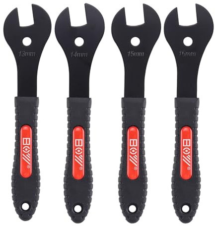 XIAOCUNCN Bike Cone Wrench Set Tool,Bicycle Spanner,Durable Multi-Function,Carbon Steel,(13, 14, 15, 16, 17, 18, 19mm) Bicycle Wheel Hub Axle Nut Install Remover (4 pieces (13,14,15,16mm))