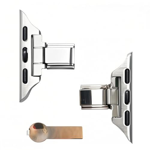 NOOFNO Italian Charm Bracelet Apple Watch Band Connectors,Strap Adapters, Compatible with iWatch SE/4/5/6/7/8/9/10/Ultra, with Charms Tool (Silver, 46mm(Series 10)/49mm/45mm/44mm)