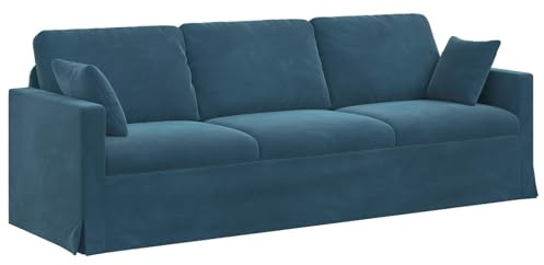 vidaXL Sofa Blau 228 x 78 x 80 cm Samt, Wohnzimmer, Moderner Sofa, Ergonomisches Design, Robustes Samt-Sitzmöbel, Modulares Sectional Sofa, Zeitgemäße Familie