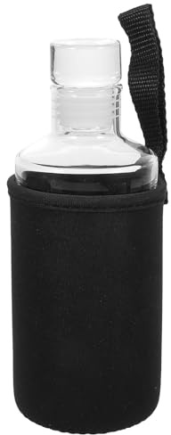 iplusmile Bouteille Vide Portable en Verre Borosilicaté Multifonction 300ml avec Couvercle pour Protection la Pollution de L'air Lors de Fêtes