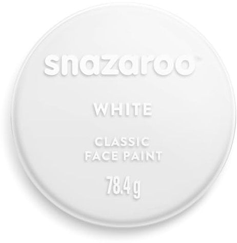 Snazaroo - Pintura facial y corporal, 75 ml, color blanco, profesional a base de agua, pastilla de aquacolor individual para adultos, niños y efectos especiales
