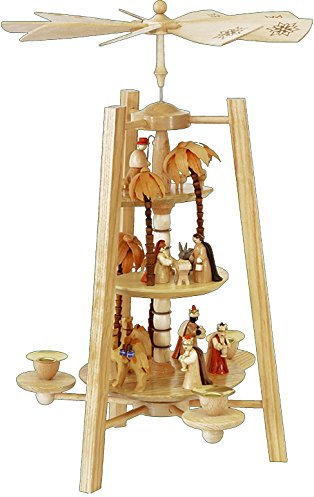 Richard Glässer 15918 Pyramide, Holz, Natur, 28 x 28 x 42 cm