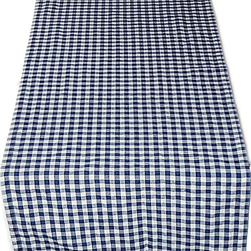 Tischdecke Tischläufer Pflegeleicht 50x150 cm Tischband Blau Weiß Kariert Gartendecke Küchendecke Landhaus (Tischläufer 50x150 cm rechteckig)